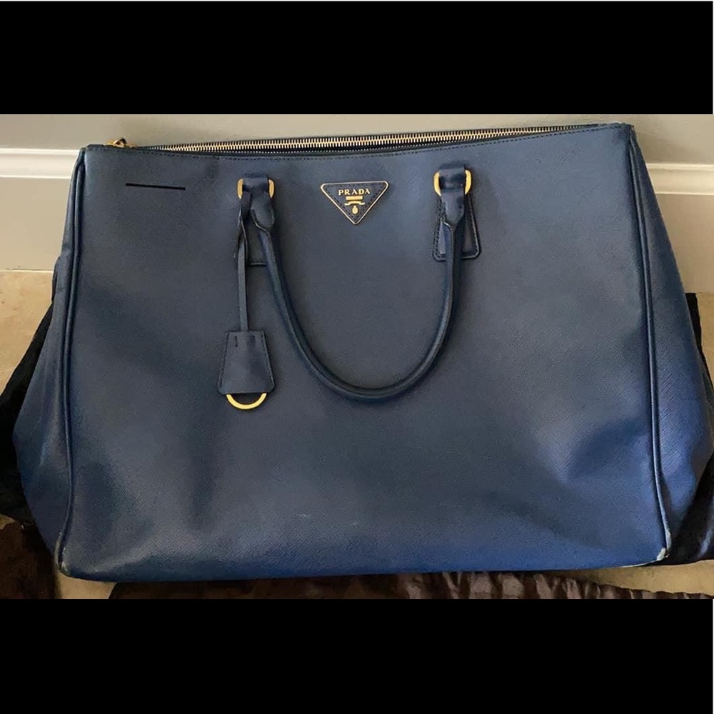 Royal Blue Prada Tote Handbag